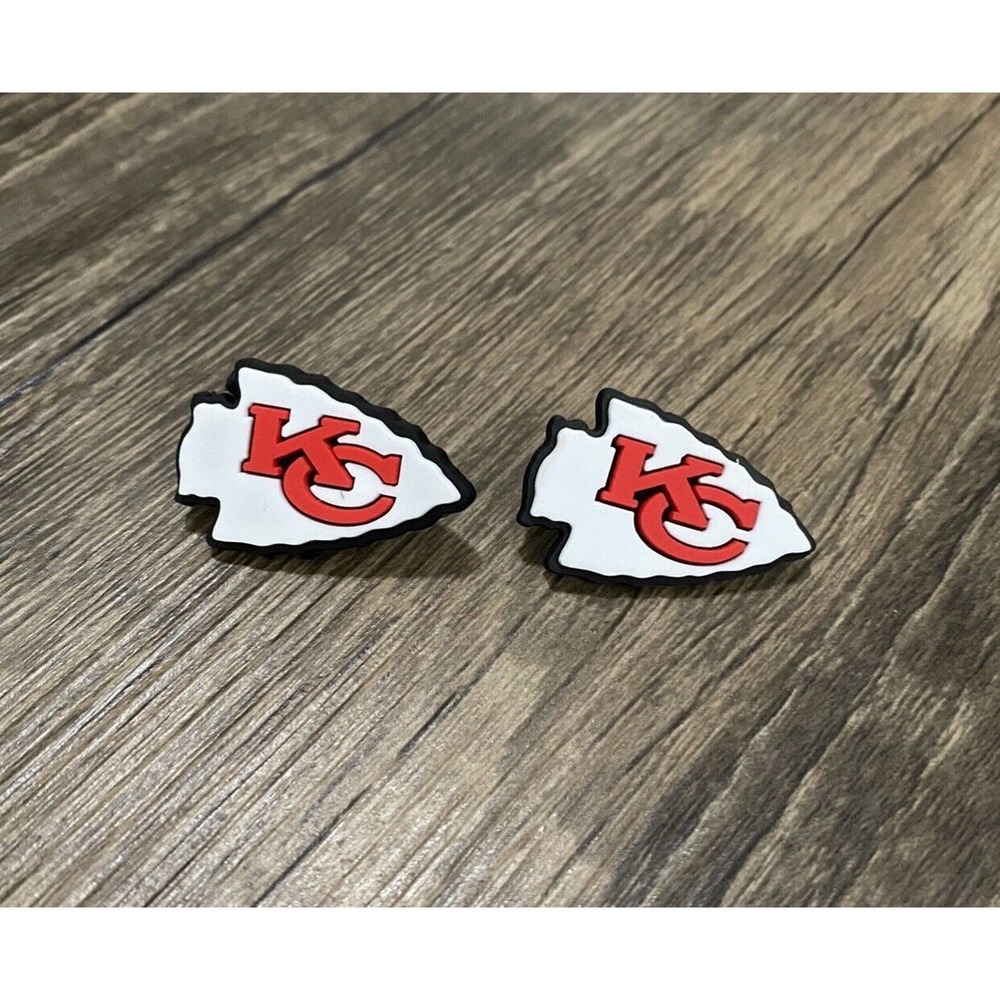 Kansas City Chiefs Football Team Charm For Crocs Shoe Charms Bracelet - 2 Pieces